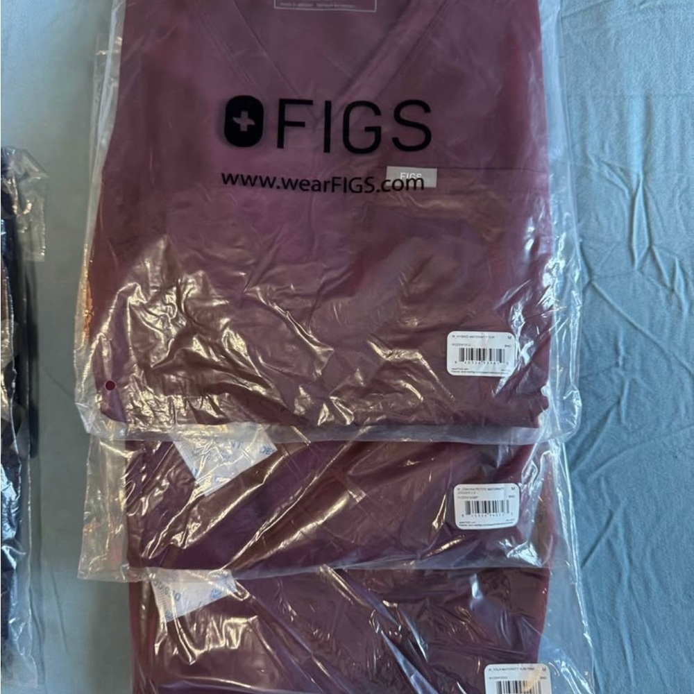 Figs Burgundy Maternity Scrub Set